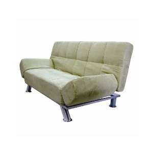  Futon Sofa Bed   Green Cover with Metal Frame