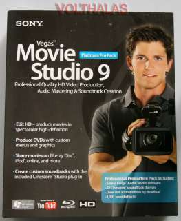 Sony Vegas Movie Studio Platinum 9 Video Editing HD DVD BluRay 