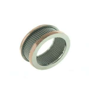    Stainless Steel Rose Gold Colored Mesh Ring, Size 5 Jewelry