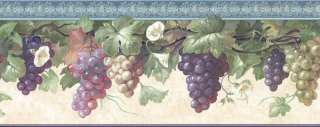 Grapes and Leaves Silky Satin Wallpaper Border  