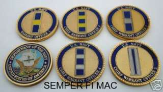 CHALLENGE COIN US NAVY WARRANT OFFICER 5 COIN SET USS  