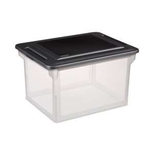  Sterilite® File Box Clear W/Black Lid 18 1/2L X 14W X 