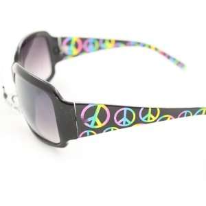  Sunglasses P09109 Black Shinning Peace Emblem with Gradient Lens