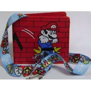  New Super Mario Bros Red Wallet and Lanyard Toys & Games