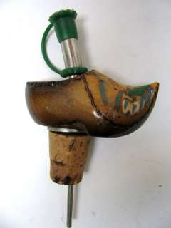 Vintage Dutch Wine bottle Stopper Pourer Cork Wood Clog  