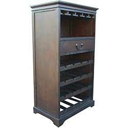 Wine Cabinet Rack Handcrafted Birch Wood 1 Drawer New  