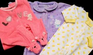 BABY GIRL CLOTHES LOT SLEEPER PAJAMAS PJS NEWBORN 0 3 MONTHS 3 MONTHS 