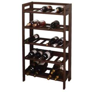 New Wooden Wine Rack Foldable Stackable Antique Walnut  