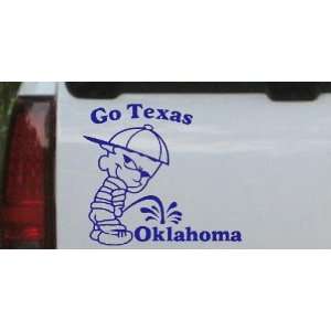 Blue 14in X 13.8in    Go Texas Pee On Oklahoma Car Window Wall Laptop 