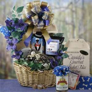 Top Honors Dog Gift Basket  Basket Theme CONGRATULATIONS  Bow Style 