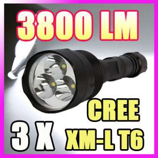 TrustFire 3x CREE XML XM L T6 5 Mode 3800 Lumen LED Flashlight Torch 