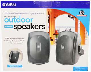 YAMAHA NS AW390BL BLACK INDOOR/OUTDOOR HOME STEREO SPEAKERS PAIR 