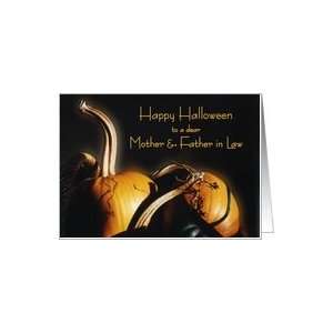 Happy Halloween Mother & Father in Law, Orange pumpkins in basket with 