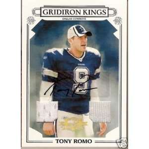  07 Donruss TONY ROMO Gridiron Autograph Jersey # 9/25 x 