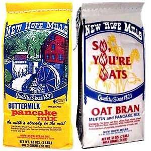 New Hope Mills, Buttermilk and Oat Bran Pancake mixes assorted Box of 