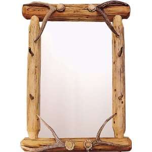  Lodgepole & Antler Tine Framed Mirror (Authentic Antlers 