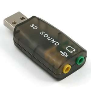  USB 2.0 TO 3D Stereo 5.1 Audio+Microphone Output Sound Card Adapter 