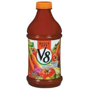 V8 Red 100% Vegetable Juice Spicy Hot   12 Pack  Grocery 