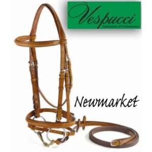 Vespucci Fancy Raised Jump Bridle with Flash Brown, Horse  