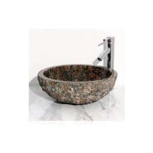 16.5 Round Vessel Sink with Broken Edge Stone Color / Finish Coral 