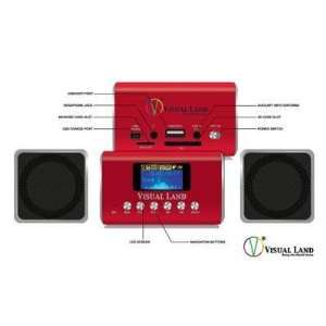  Quality  Mini Boombox Red By Visual Land Electronics