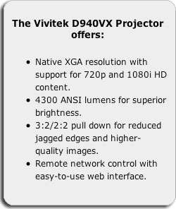  Vivitek D940VX 4300 Lumen XGA DLP Projector Electronics