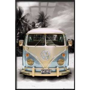  Volkswagen Camper / Bus   Framed Poster (In The Snow 