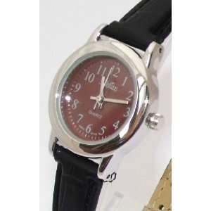   Womens New Watch Chrome Case (25Mm) Red Dial   18Cm Strap Electronics