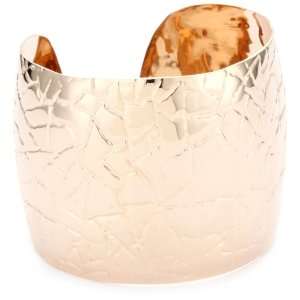   by Daniela Swaebe Crocodile Rose Gold Wide Cuff Bracelet Jewelry