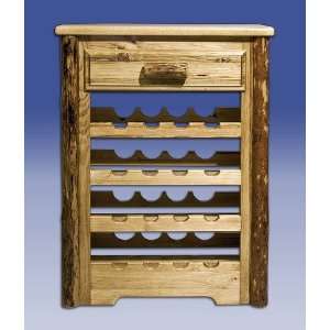  Glacier Country Log Wine Cabinet